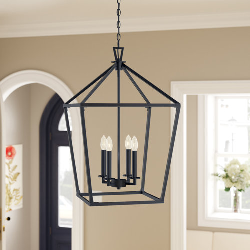 Hastings 4 Light Dimmable Lantern Geometric Chandelier & Reviews